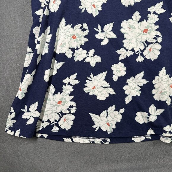 LuLaRoe Dress Womens Medium Navy Blue Floral A-Line Stretch Short Sleeve Pockets - Picture 2 of 9